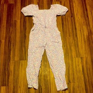 Floral Kids 14 / XL Jumpsuit with Pink & Blue Flowers